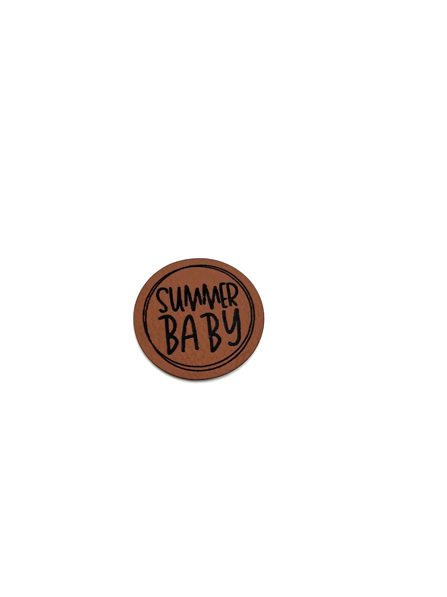 Lederlabel "summer baby" 4 x 4 cm