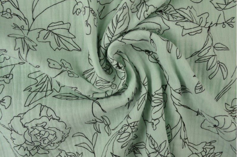 Musselin Blume Altgrün