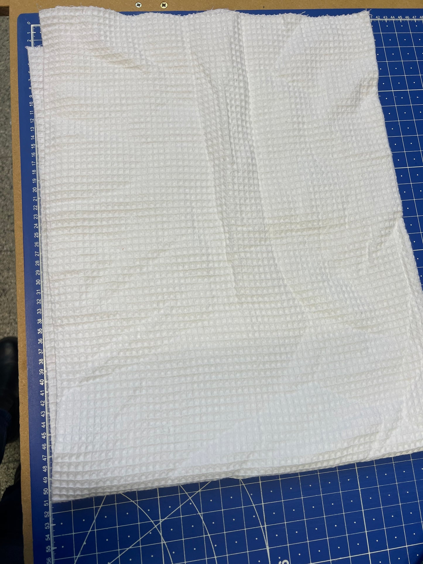 95 cm Waffelstrick Jersey weiß