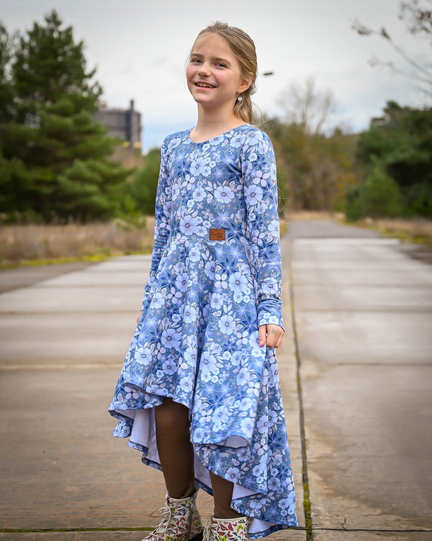 French Terry Eigenproduktion „Blue flowers“