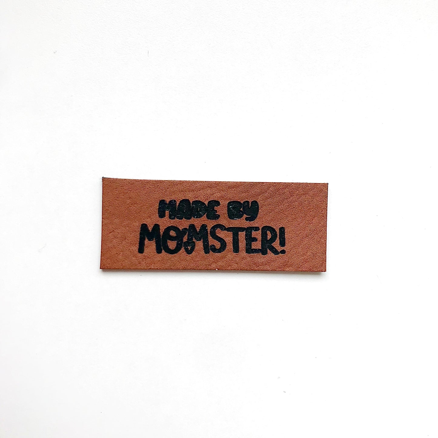 Lederlabel "Momster" 2 x 5 cm