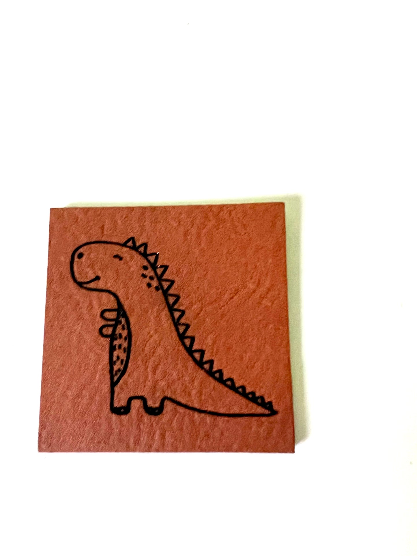 Lederlabel „Dino“ 4 x 4 cm