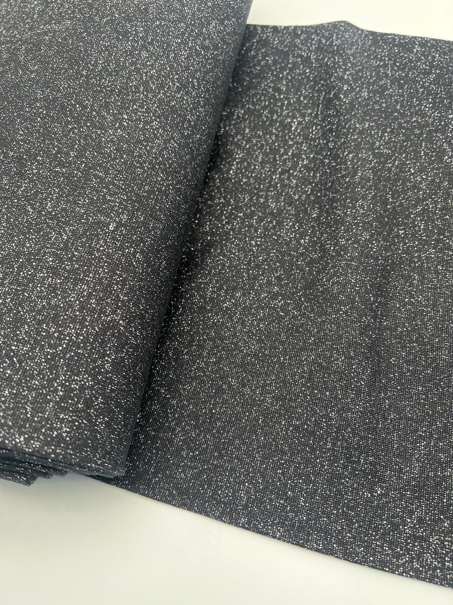 Glitzerbündchen schwarz silberglitzer