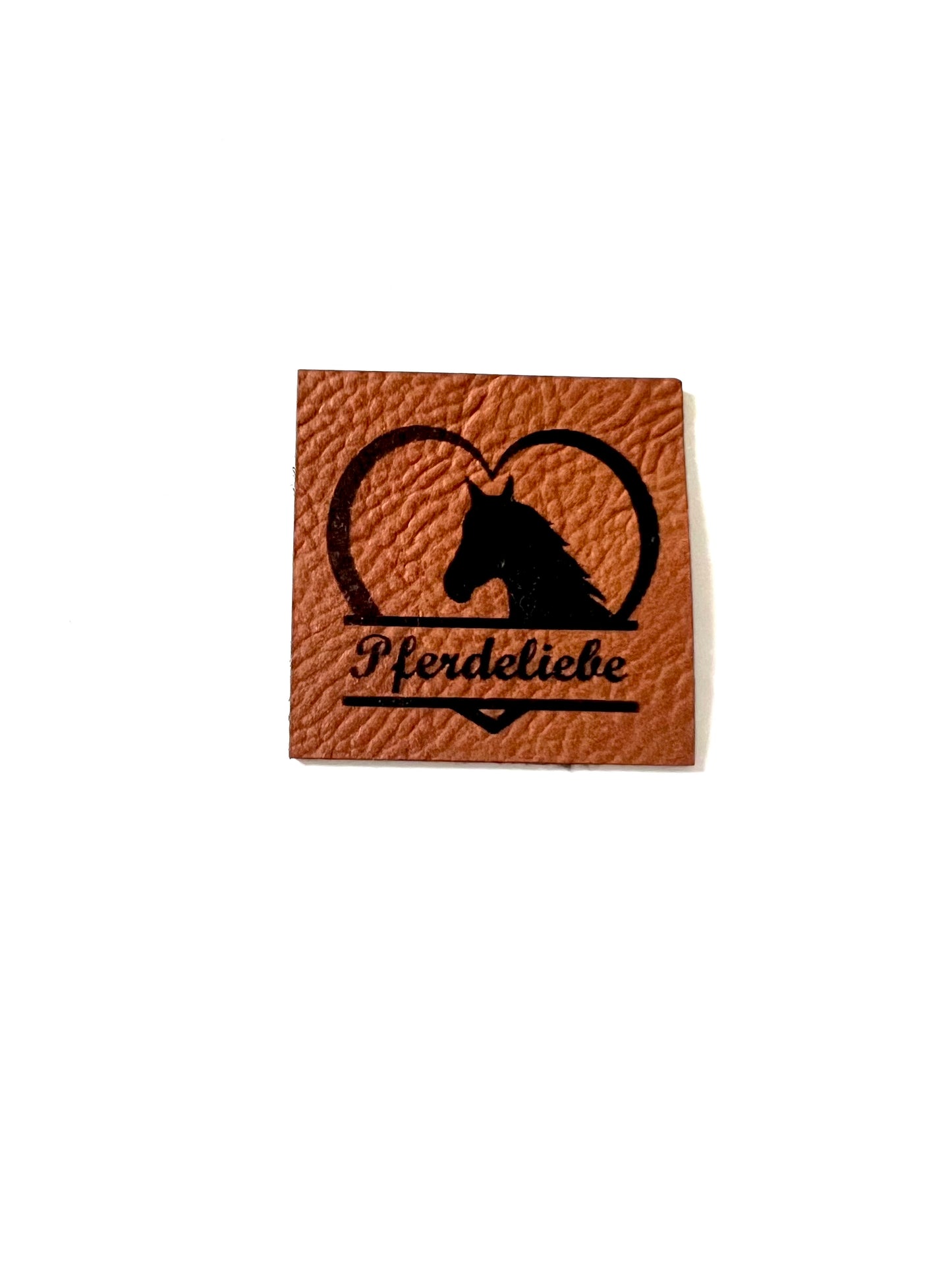 Lederlabel "Pferdeliebe" 4 x 4 cm cm