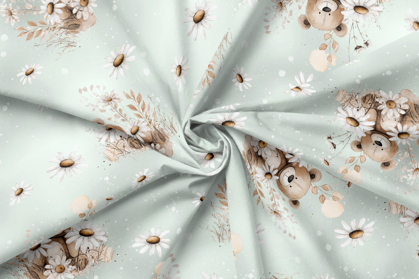 Jersey Eigenproduktion „Bär mit Gänseblümchen"