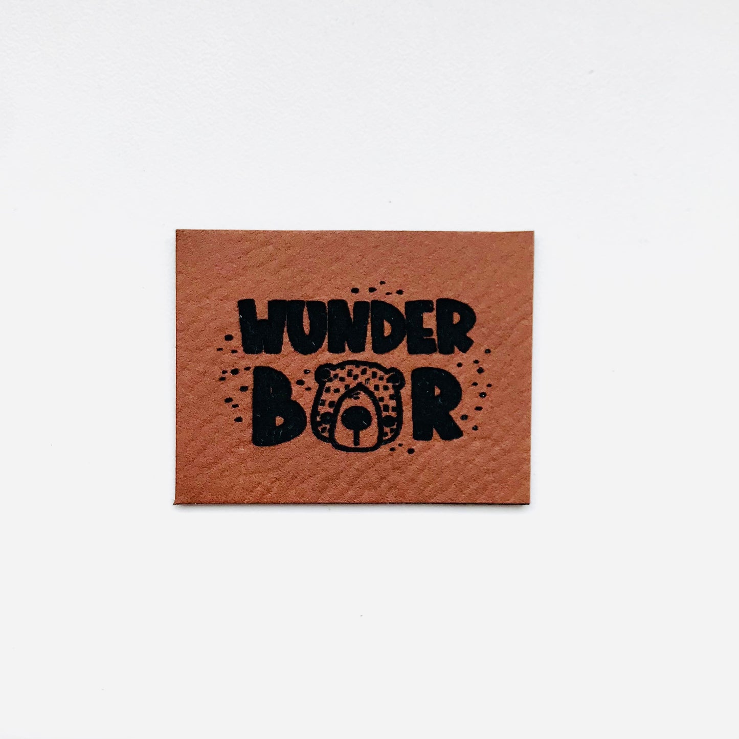 Lederlabel „wunderbar" 3 x 4 cm