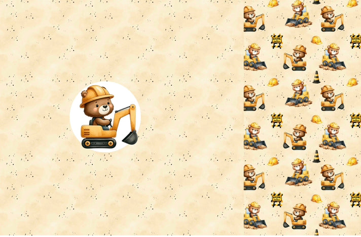 Panel 50 x 150 cm Jersey Eigenproduktion "Baustellenbär"