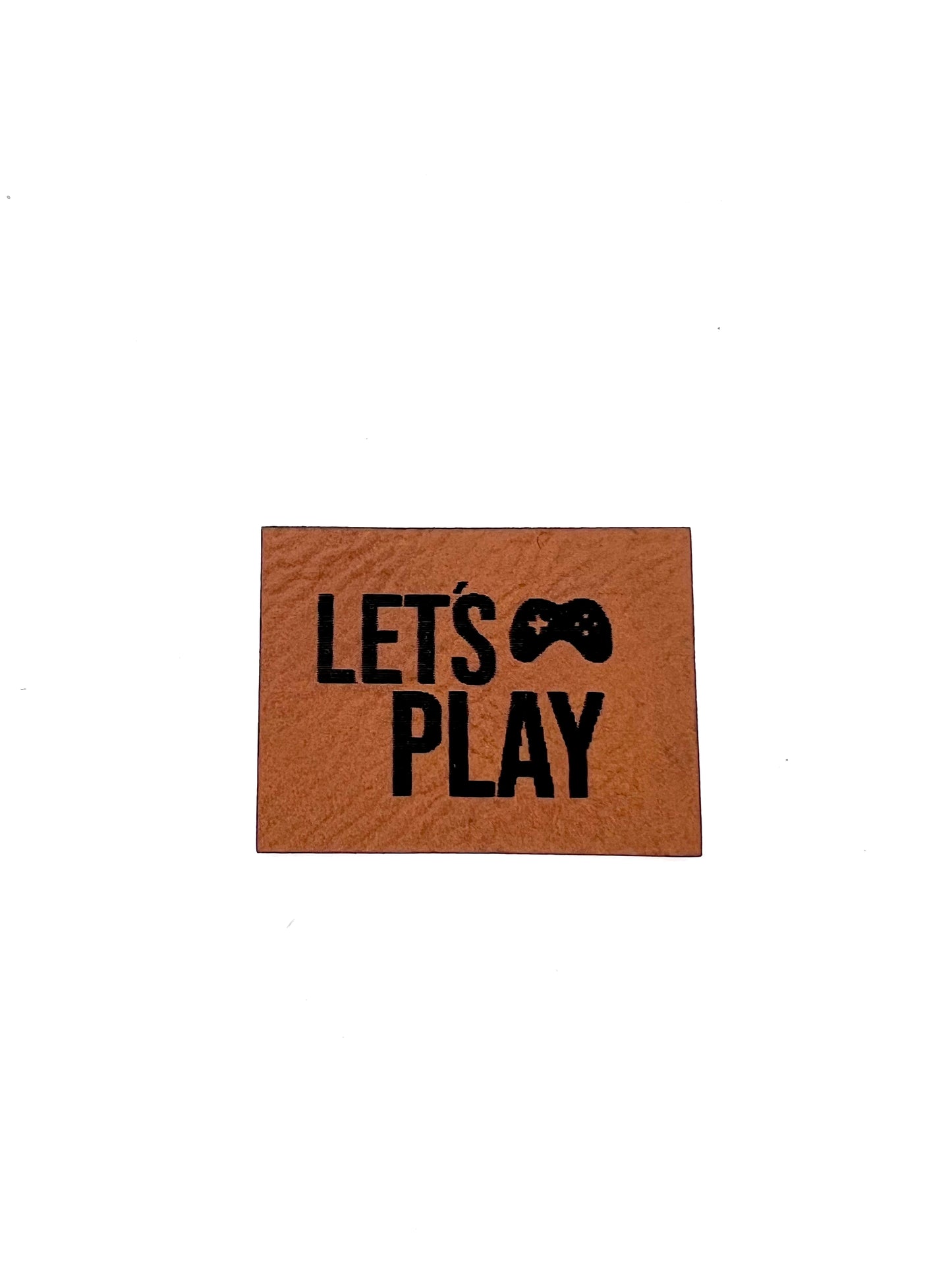 Lederlabel "Lets Play" 3 x 4 cm