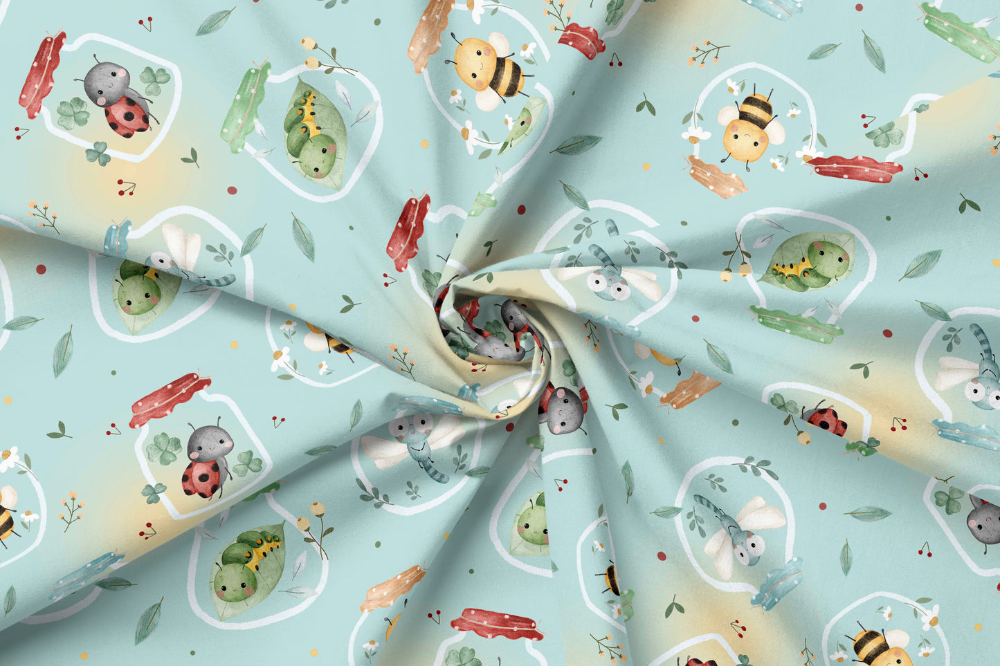 French Terry Eigenproduktion „Frühling im Glas“