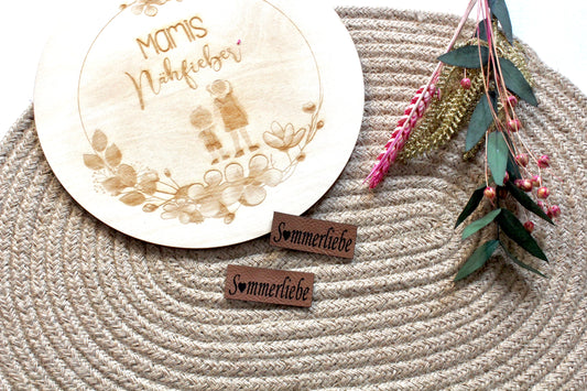 Lederlabel "Sommerliebe" 2 x 5 cm