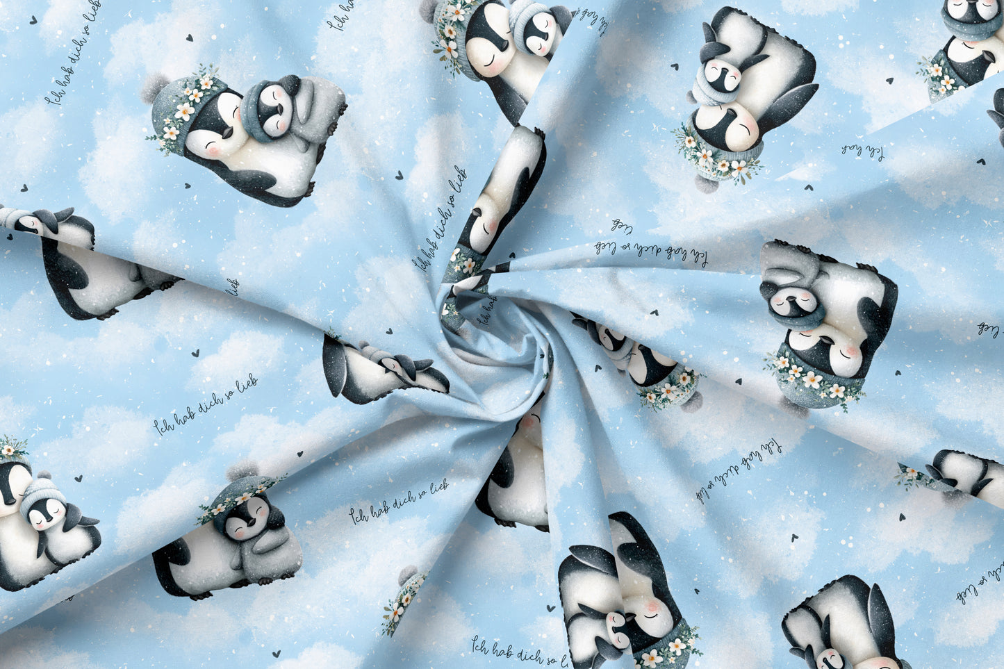 25 cm French Terry Eigenproduktion "Pinguin Liebe“