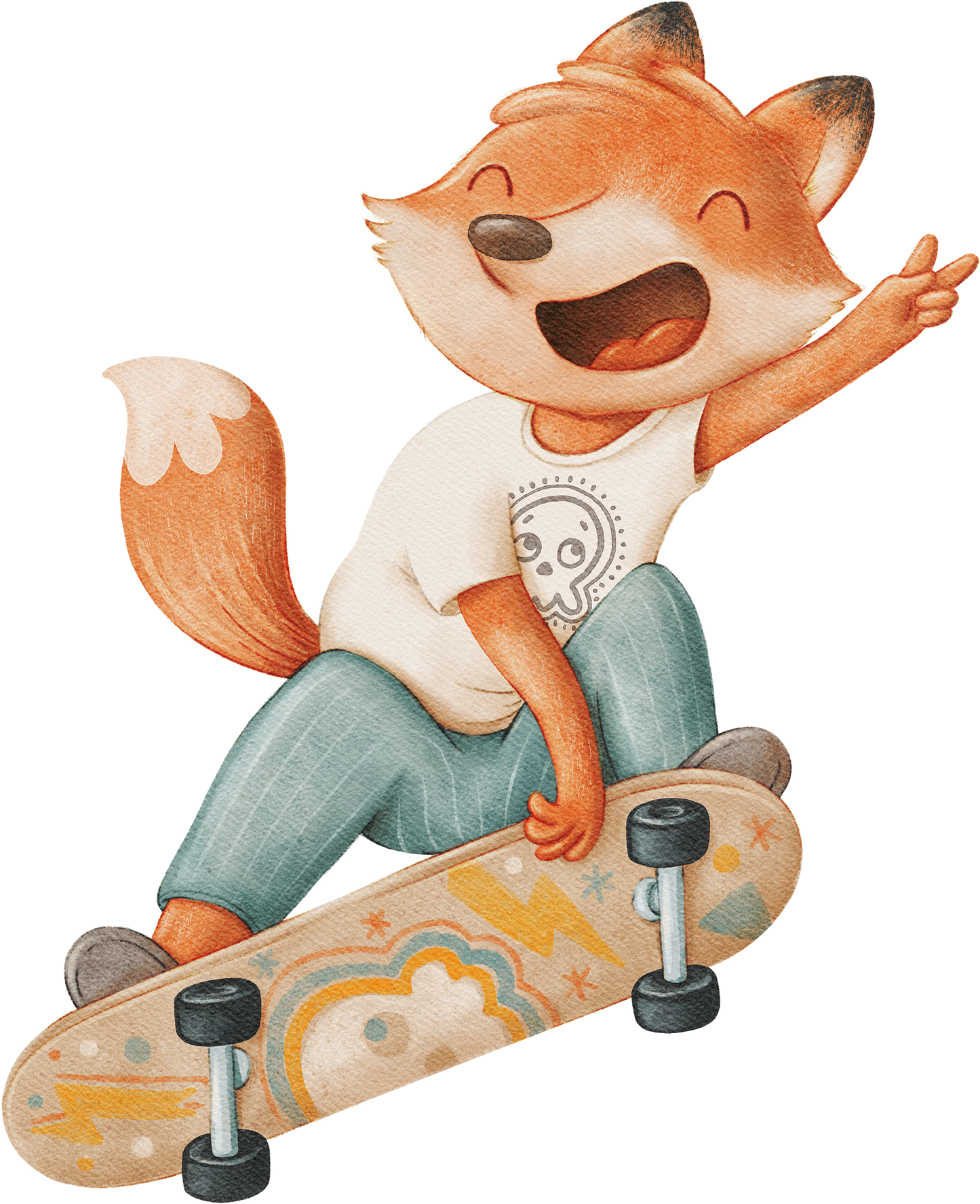 Bügelbild „Skater Fuchs“