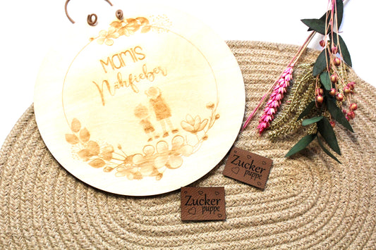 Lederlabel „Zuckerpuppe" 3 x 4 cm