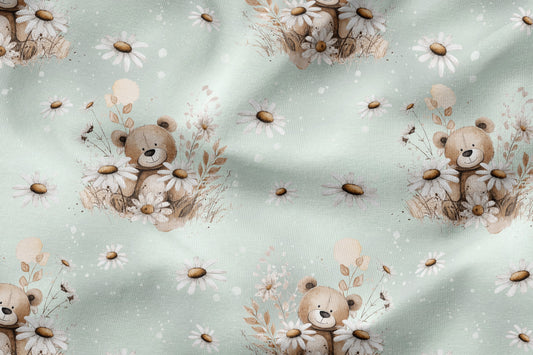 Jersey Eigenproduktion „Bär mit Gänseblümchen"