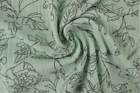 Musselin Blume Altgrün