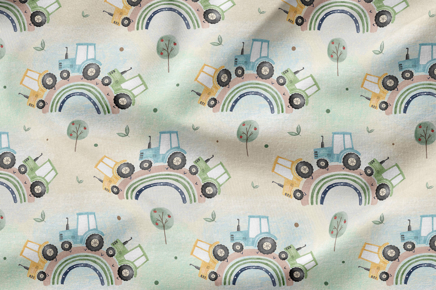 French Terry Eigenproduktion „Traktor blau“