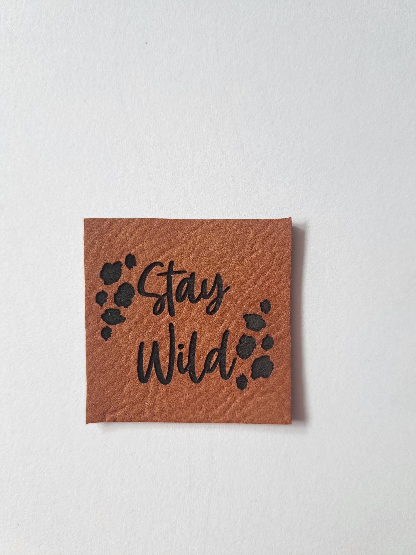 Lederlabel "Stay Wild" 4 x 4 cm