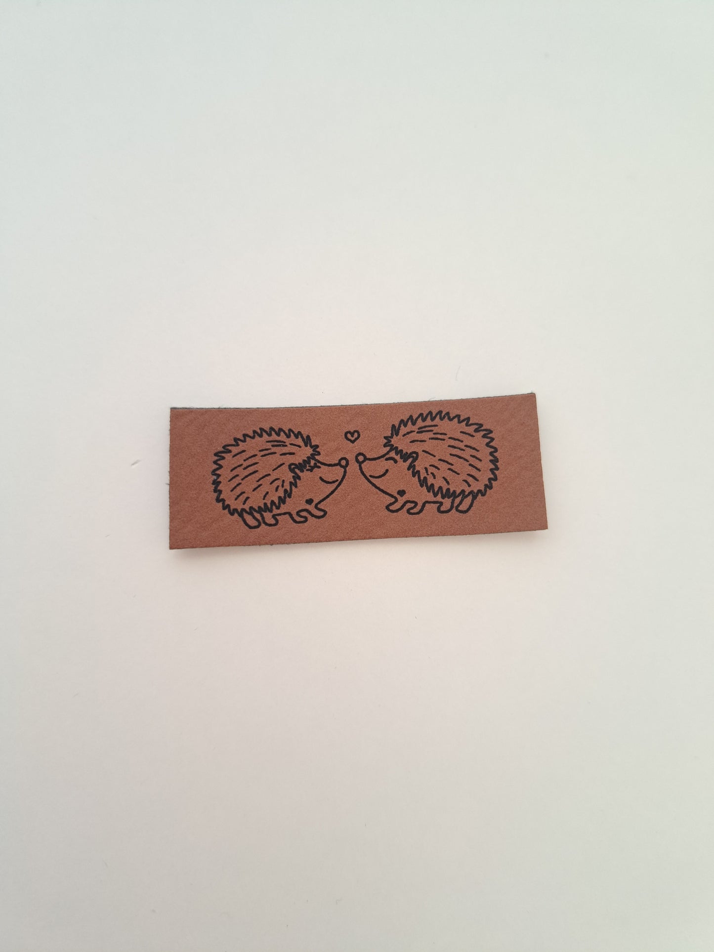 Lederlabel "Igel" 2 x 5 cm