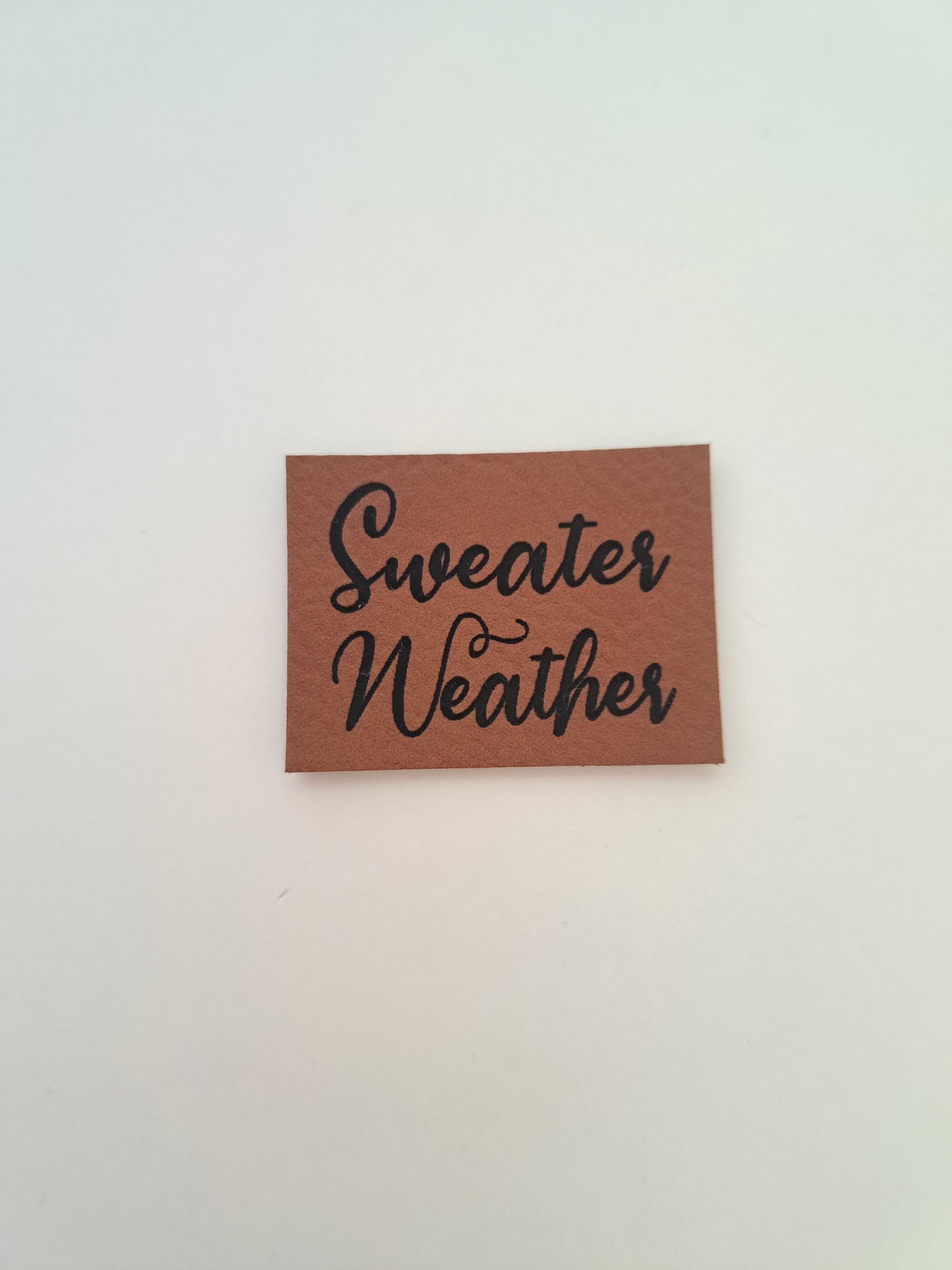 Lederlabel "Sweater Weather" 3 x 4 cm