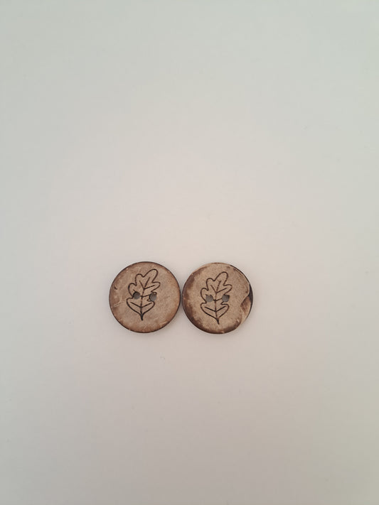 Kokosknopf einzeln "Eichenblatt"