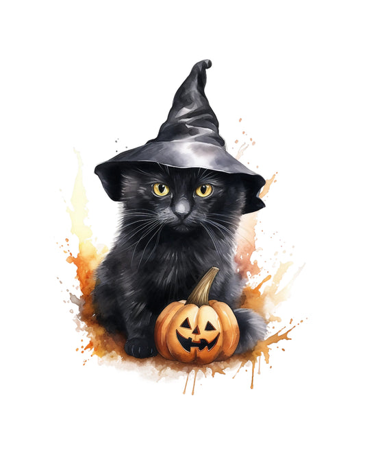 Bügelbild „Halloween Katze“