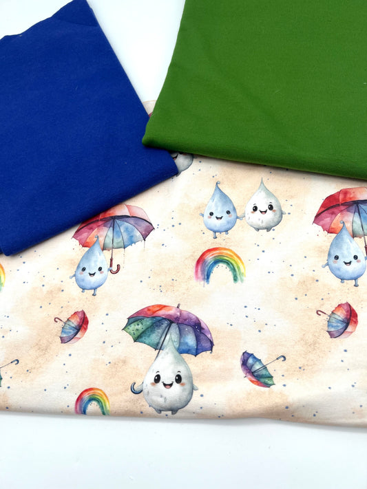 Stoffpaket Jersey „Happy Raindrops“