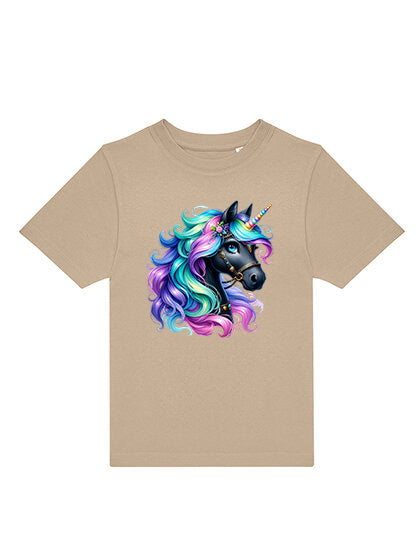 Kinder T-Shirt „Black Unicorn Kopf"