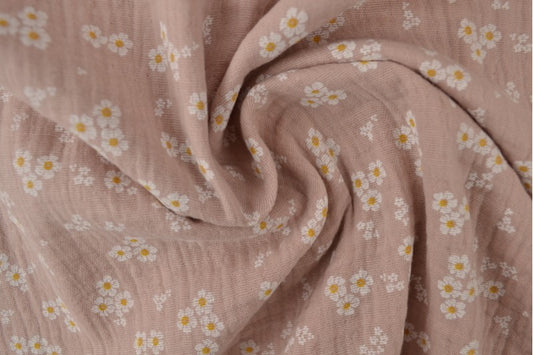 Musselin Blümchen altrosa