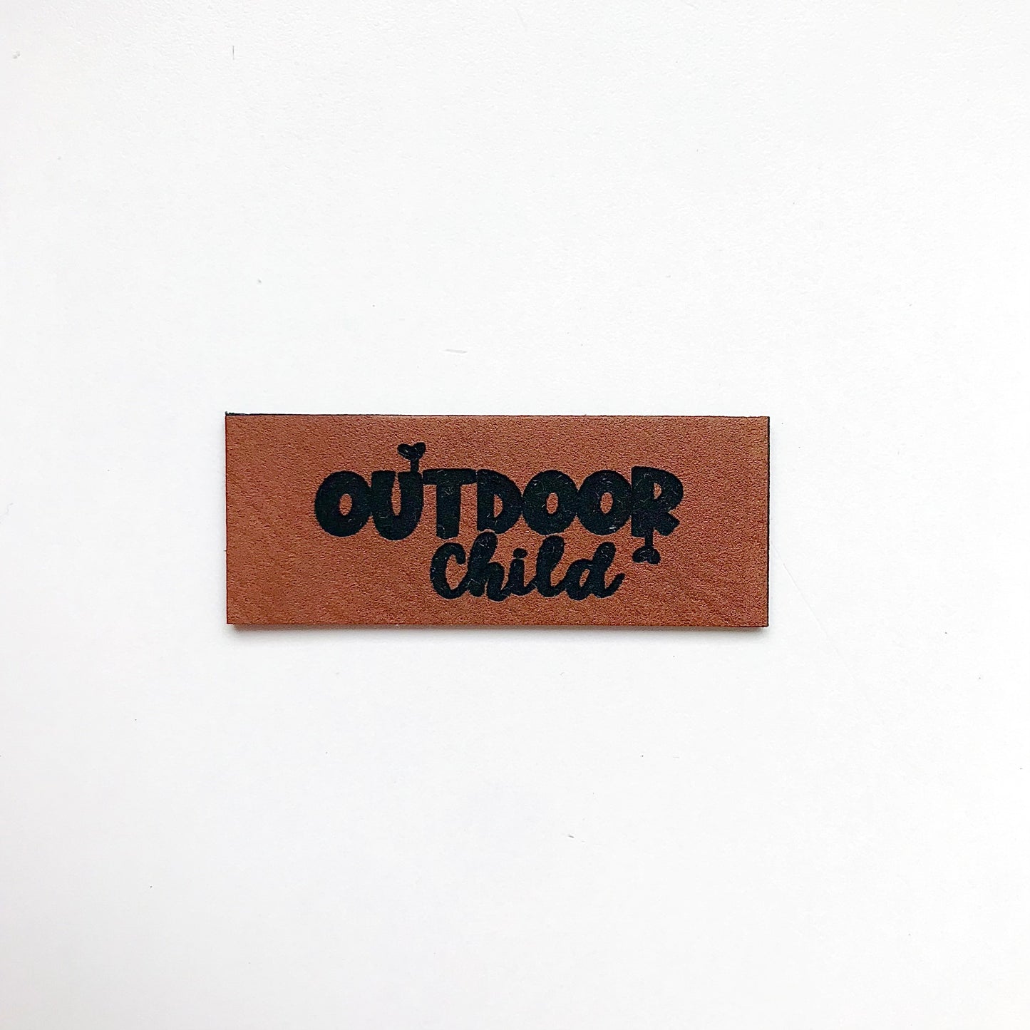 Lederlabel "Outdoor Child" 2 x 5 cm