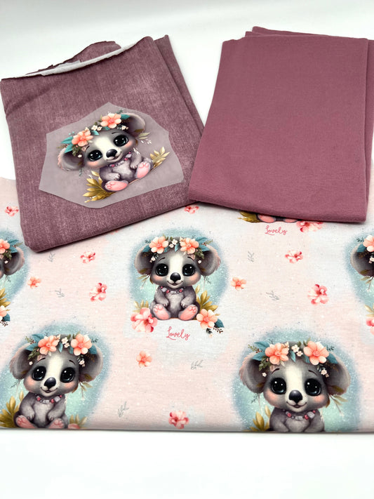 Stoffpaket Jersey „Koala“ mit Bügelbild