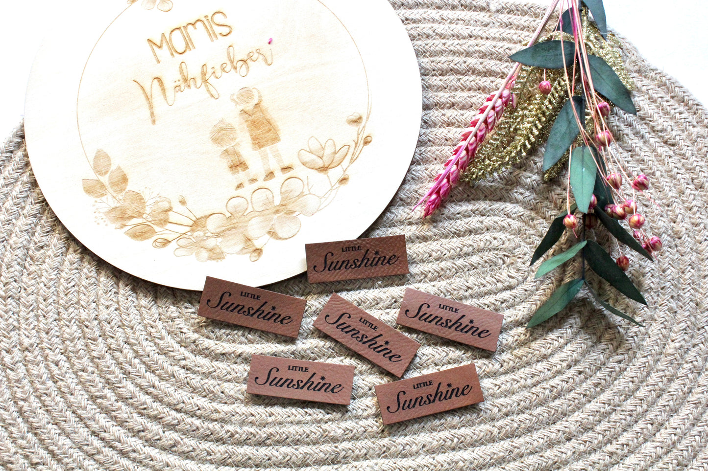 Lederlabel "little sunshine" 2 x 5 cm