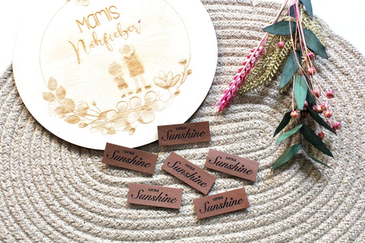 Lederlabel "little sunshine" 2 x 5 cm