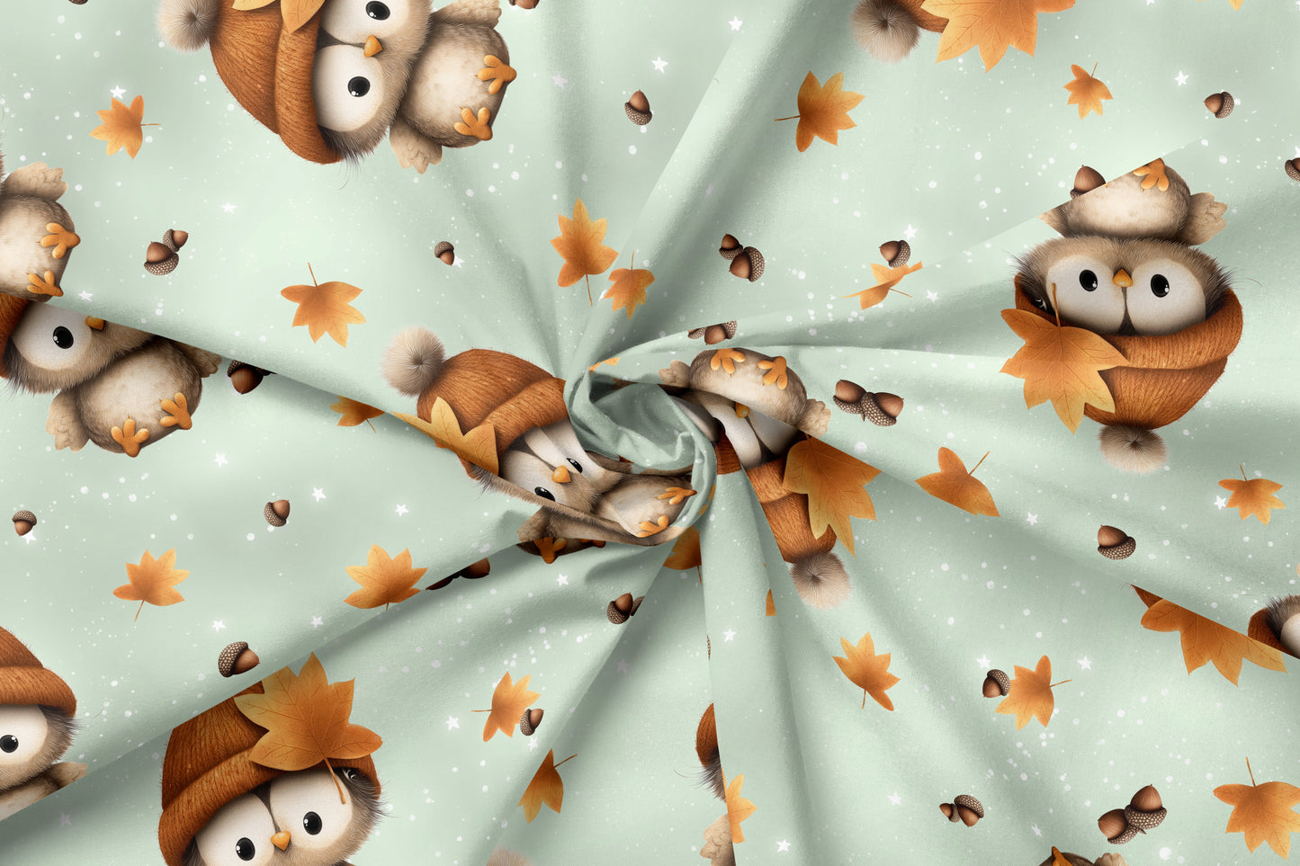 French Terry Eigenproduktion "Eule im Herbst"