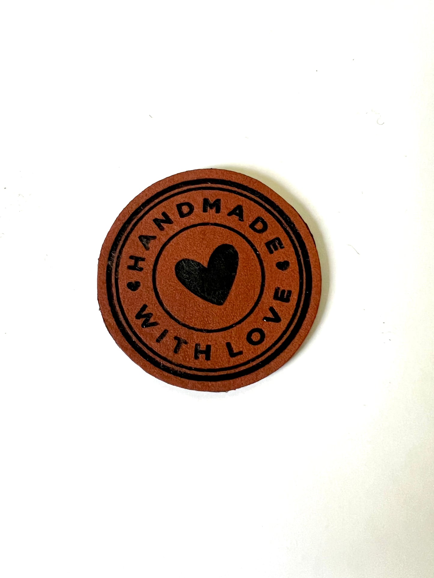 Lederlabel „with love“ 4 x 4 cm