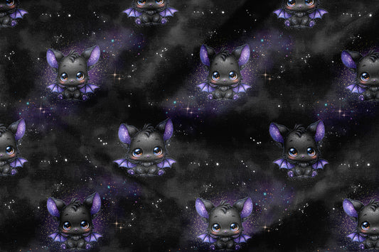 French Terry Eigenproduktion "Fledermaus lila"