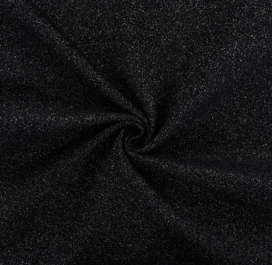 Glitzerbündchen schwarz silberglitzer