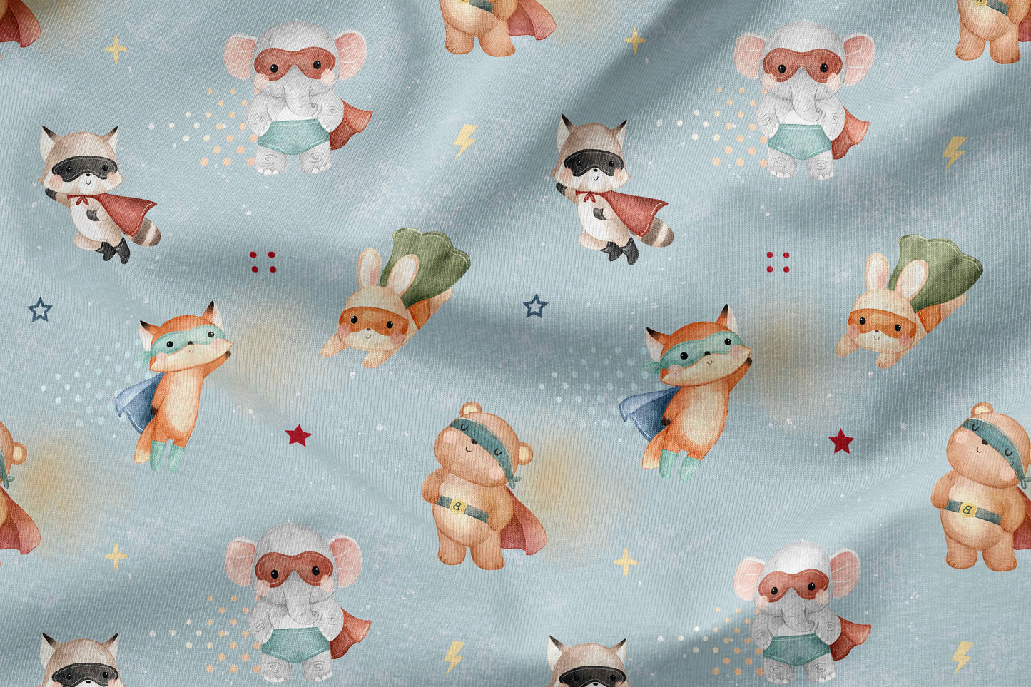 French Terry Eigenproduktion „Superhero blau“