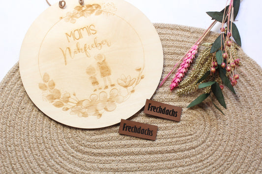 Lederlabel "Frechdachs" 2 x 5 cm