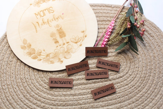 Lederlabel "#einzigartig" 2 x 5 cm