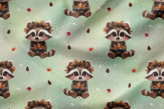 French Terry Eigenproduktion „Waschbär Herbstlich"