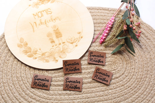 Lederlabel "Sweater Weather" 3 x 4 cm