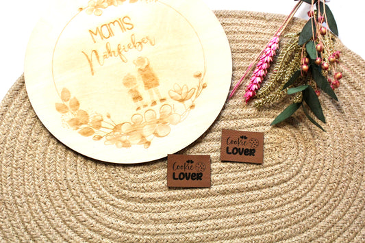 Lederlabel „Cookie Lover" 3 x 4 cm