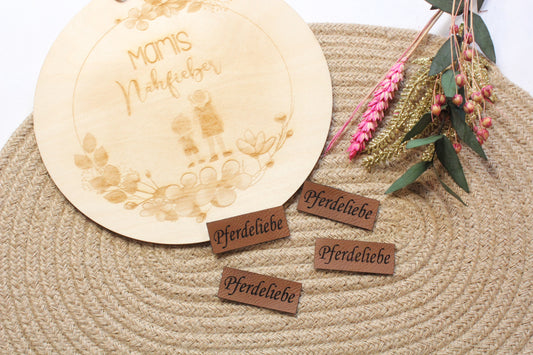 Lederlabel "Pferdeliebe" 2 x 5 cm