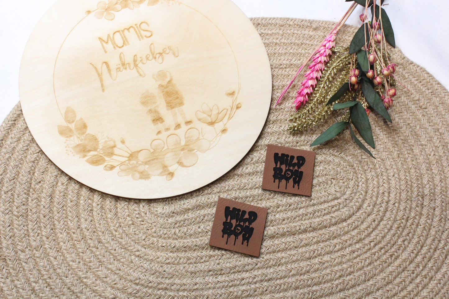 Lederlabel "Wild Boy" 4 x 4 cm