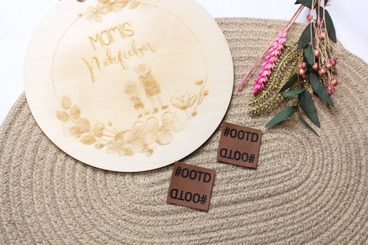 Lederlabel „#OOTD“ 4 x 4 cm