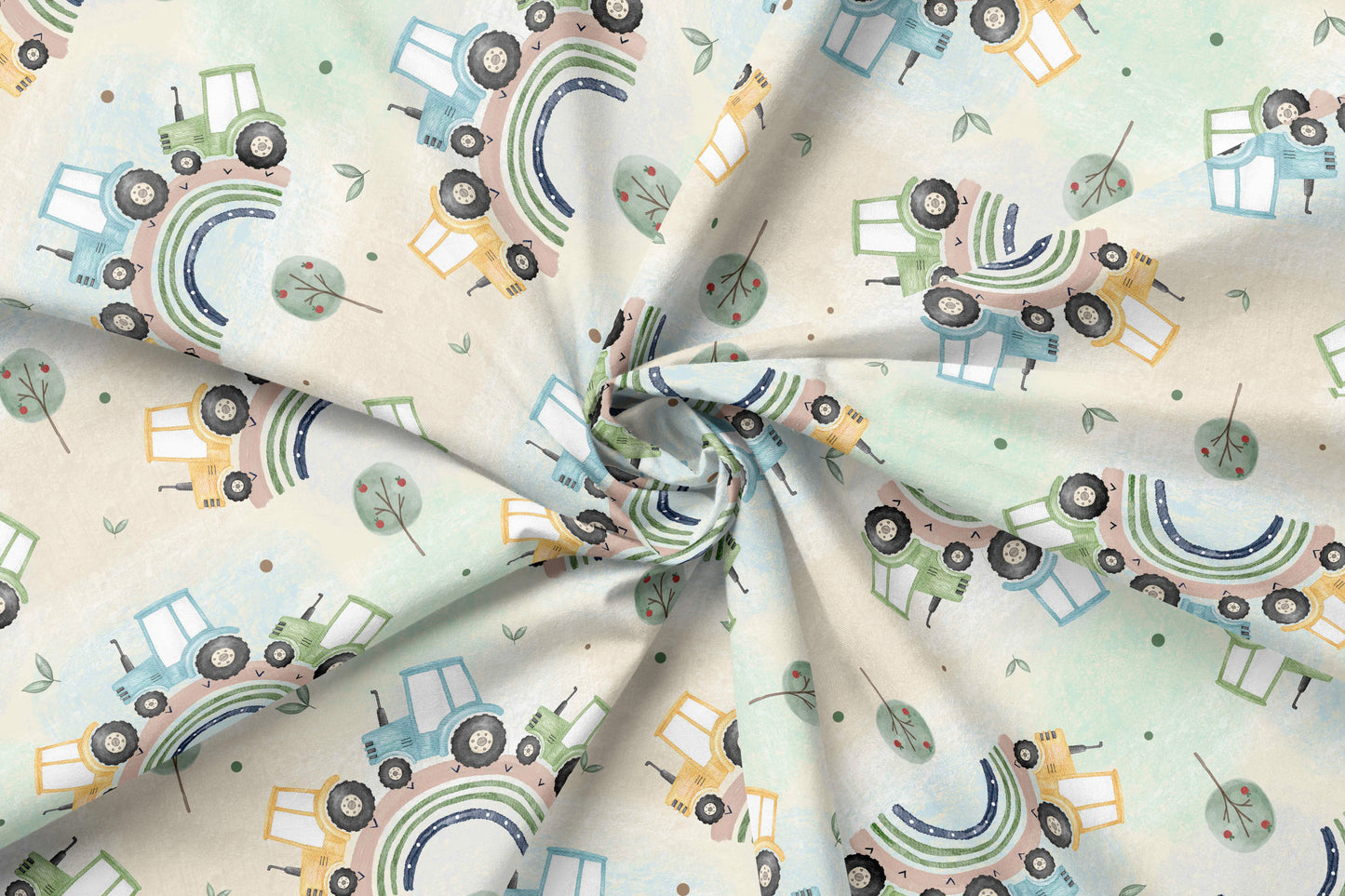 French Terry Eigenproduktion „Traktor blau“