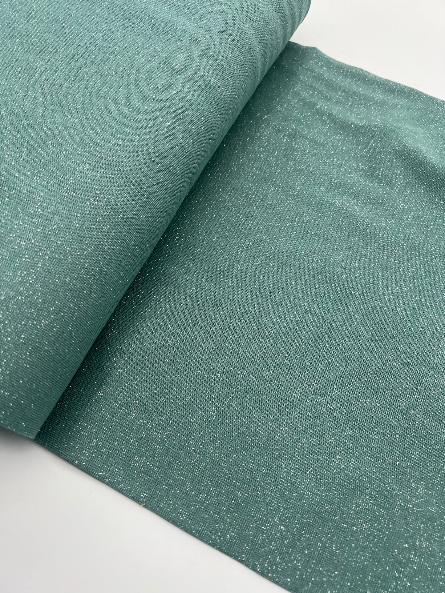 Glitzerbündchen Schilfgrün silberglitzer