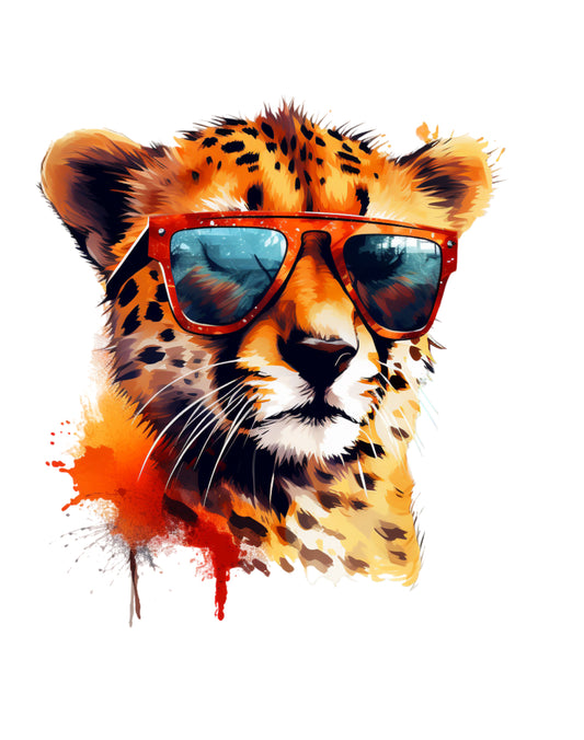 Bügelbild „Gepard mit Sonnenbrille“