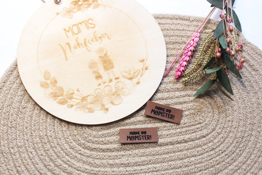 Lederlabel "Momster" 2 x 5 cm