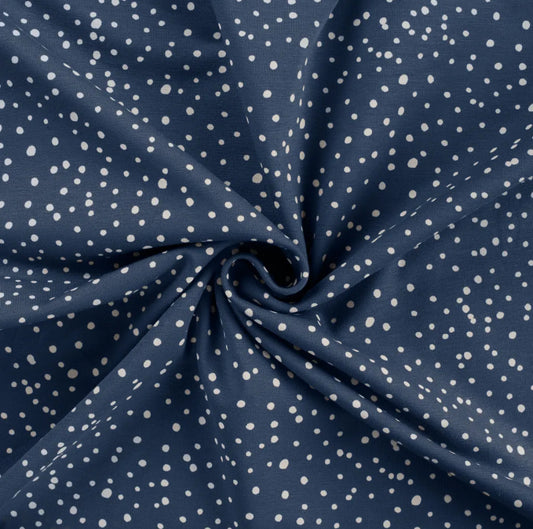 Jersey Punkte dunkelblau